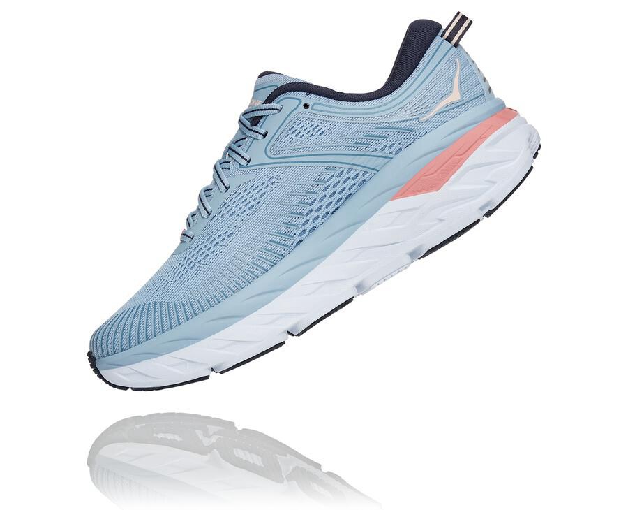 Zapatillas Running Hoka One One Mujer - Bondi 7 - Azules - QMW859017